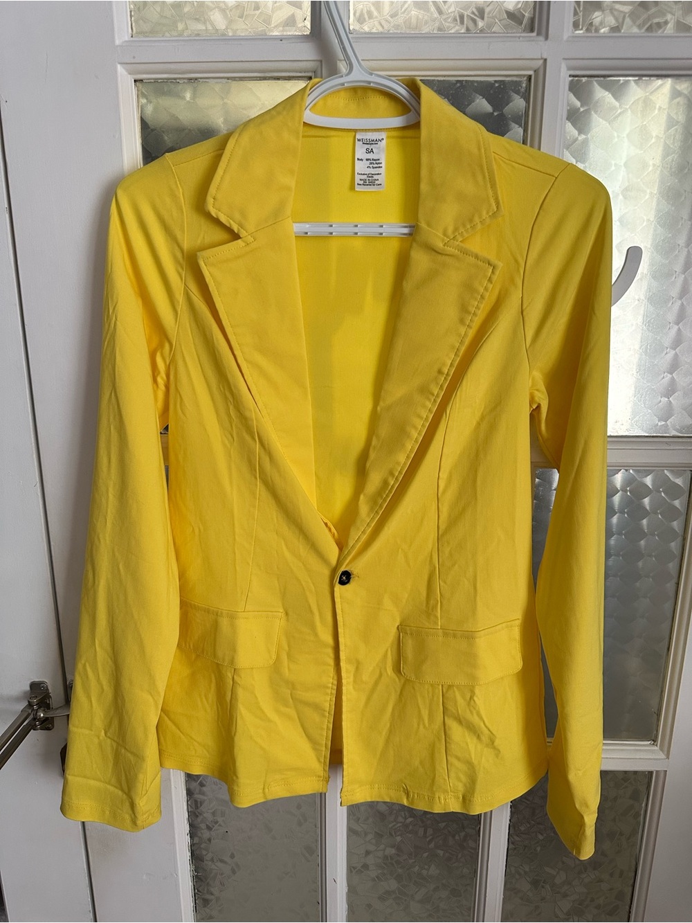 Weissman Bright Yellow Single-Button Blazer